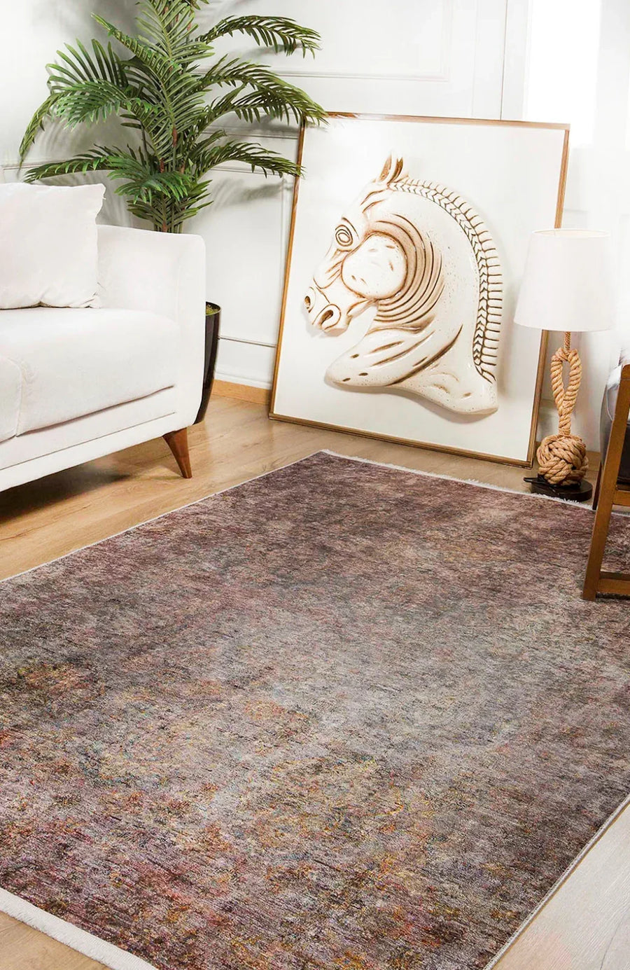 Vizon Dokulu Modern Halı - Yıkanabilir - Kaymaz Taban - Pati Dostu