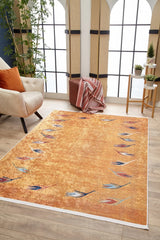 Orange Blue Modern Living Room Rug