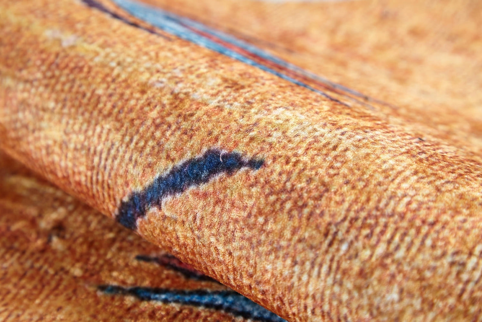 LosReyes Turuncu Çiçekli Dijital Baskı Halı Halınet