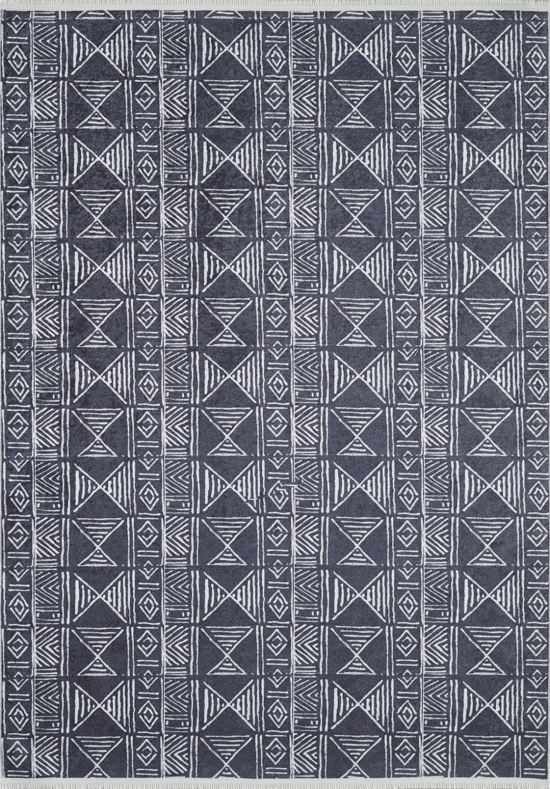 Romero Siyah Geometrik Dijital Baskı Halı Halınet