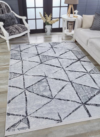 Modern Grey & Black Geometric Area Rug