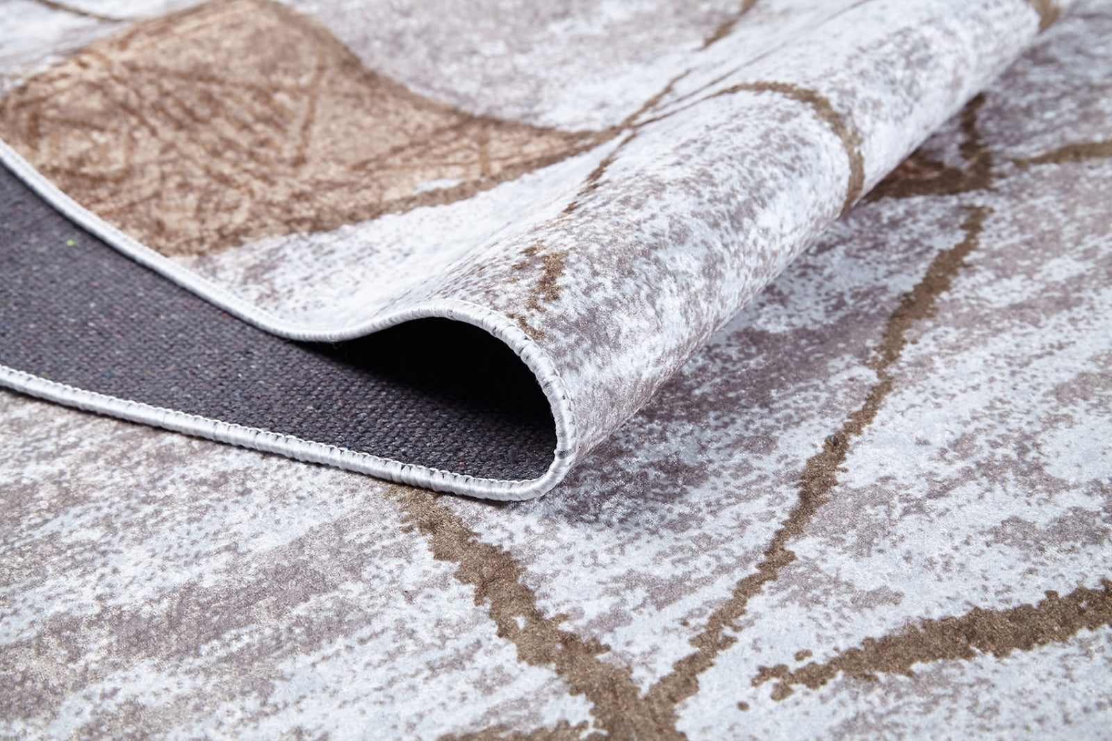 Lodhran Bej Geometrik Dijital Baskı Halı Halınet