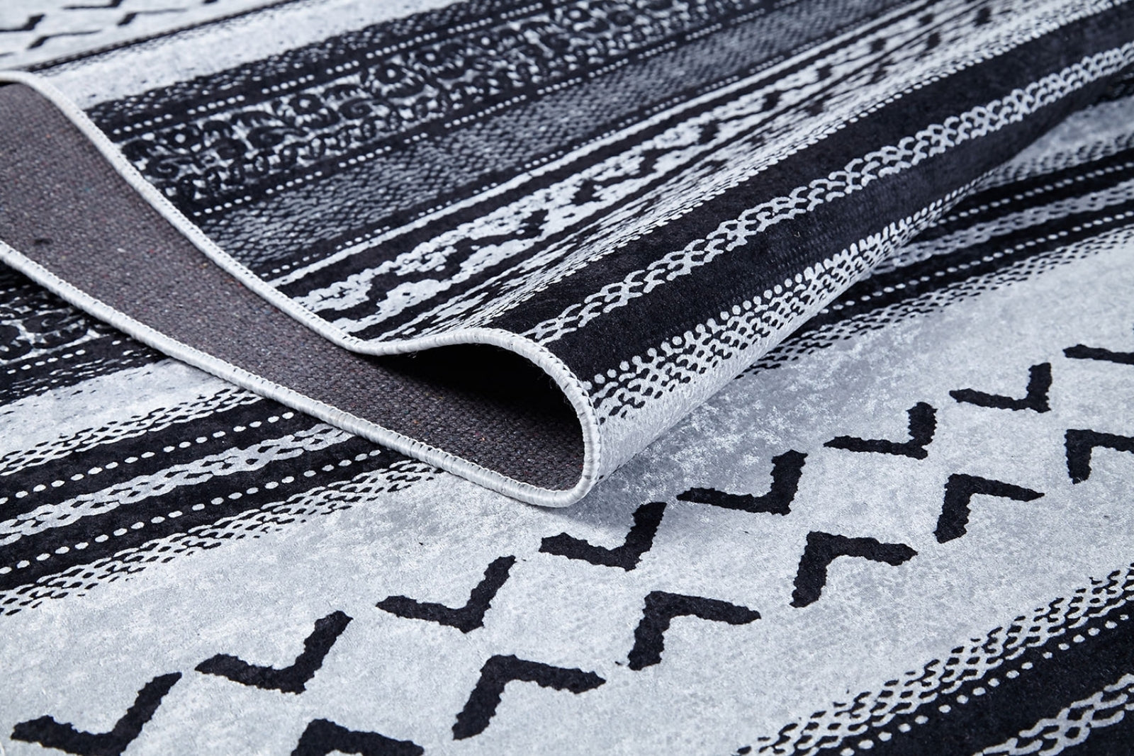 Coatzacoalcos Gri Geometrik Dijital Baskı Halı Halınet