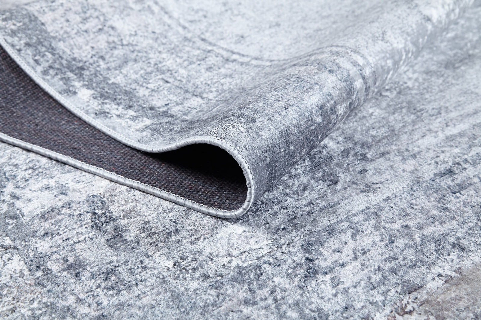 Warangal Gri Çerçeveli Dijital Baskı Halı Halınet