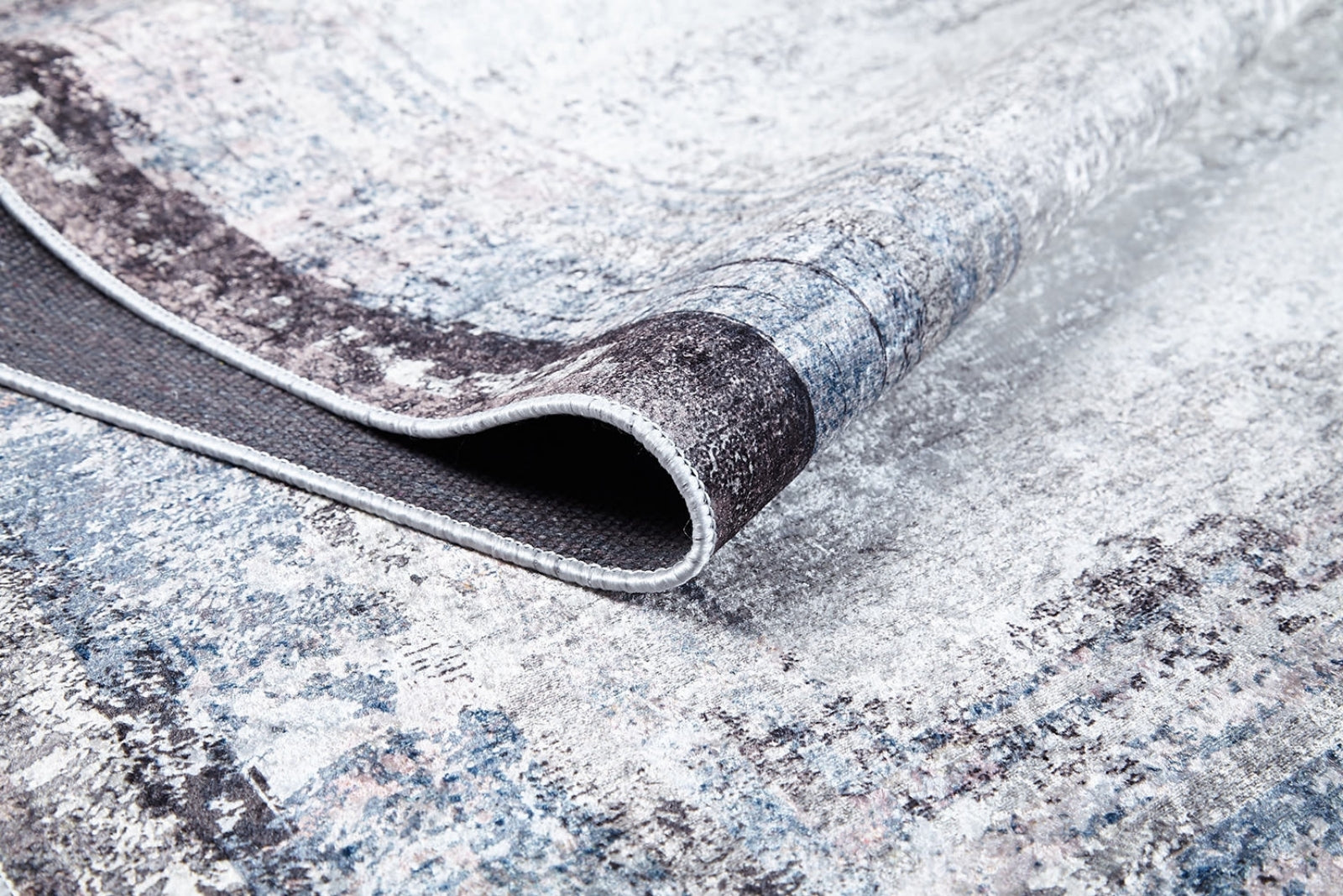 Dehradun Gri Çerçeveli Dijital Baskı Halı Halınet