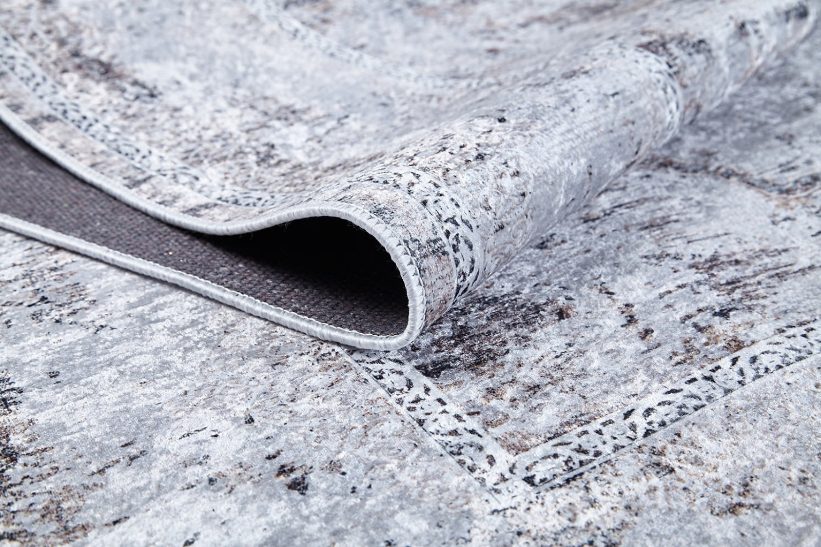 Viseu Gri Klasik Dijital Baskı Halı Halınet