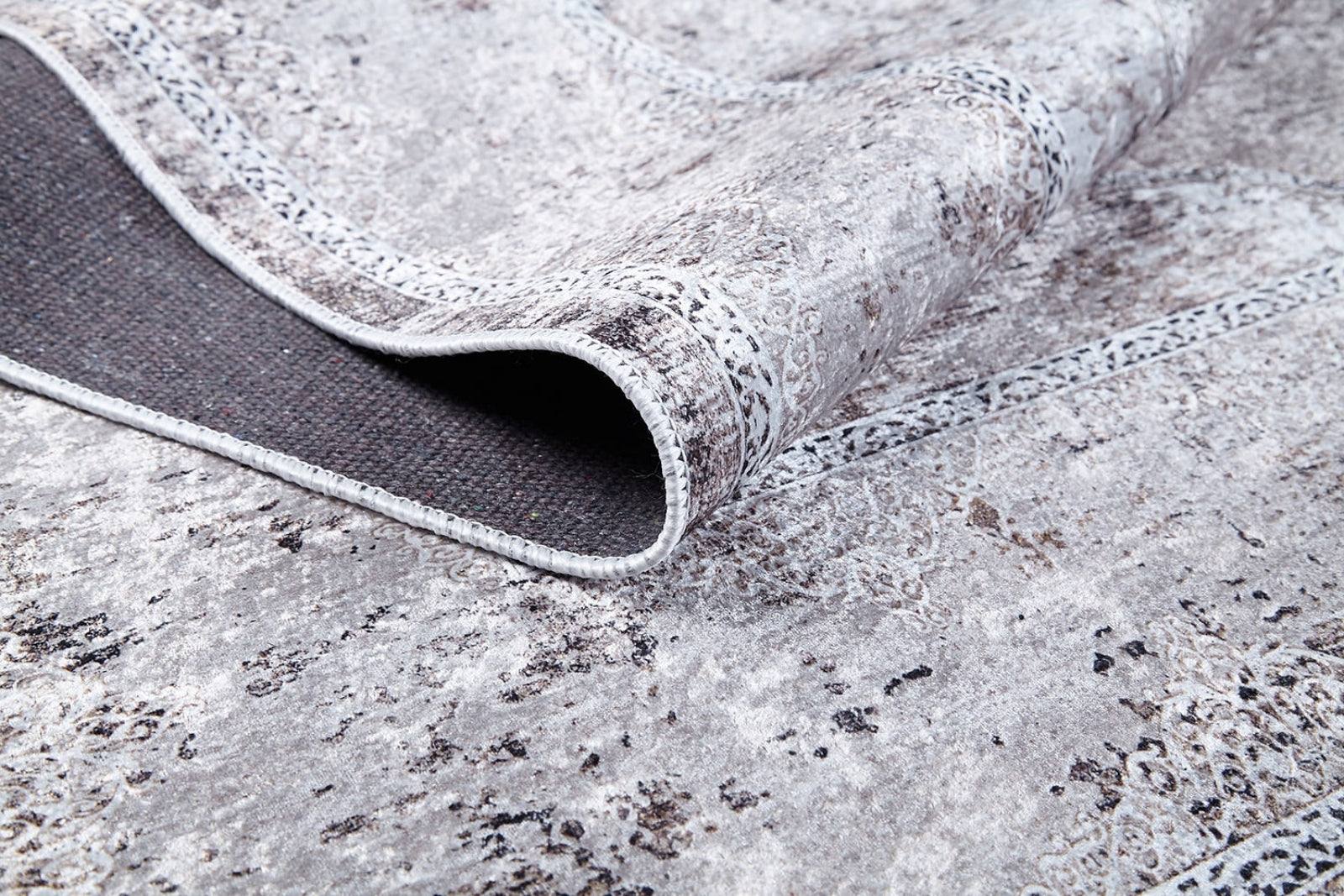 Leiria Gri Klasik Dijital Baskı Halı Halınet