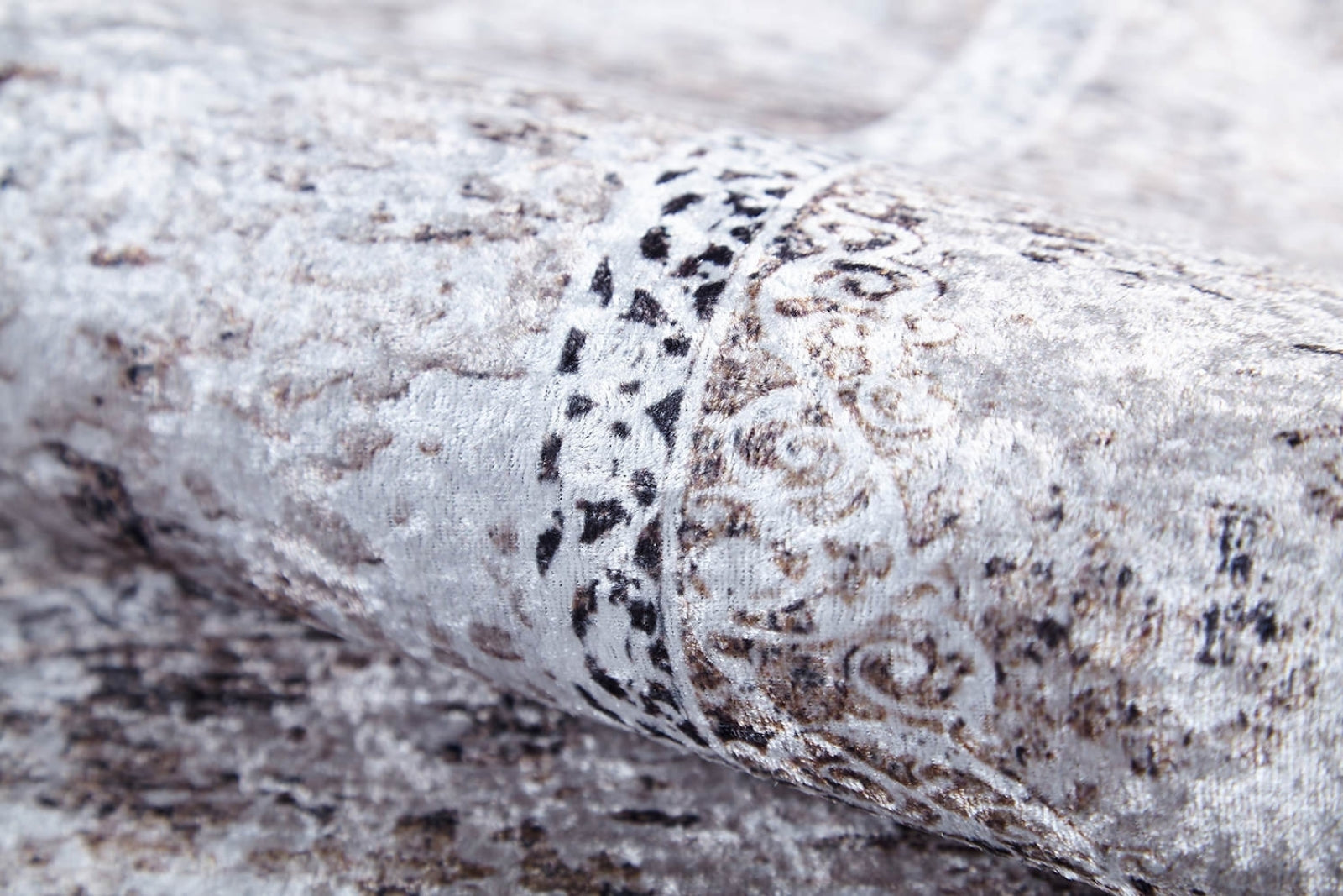 Leiria Gri Klasik Dijital Baskı Halı Halınet