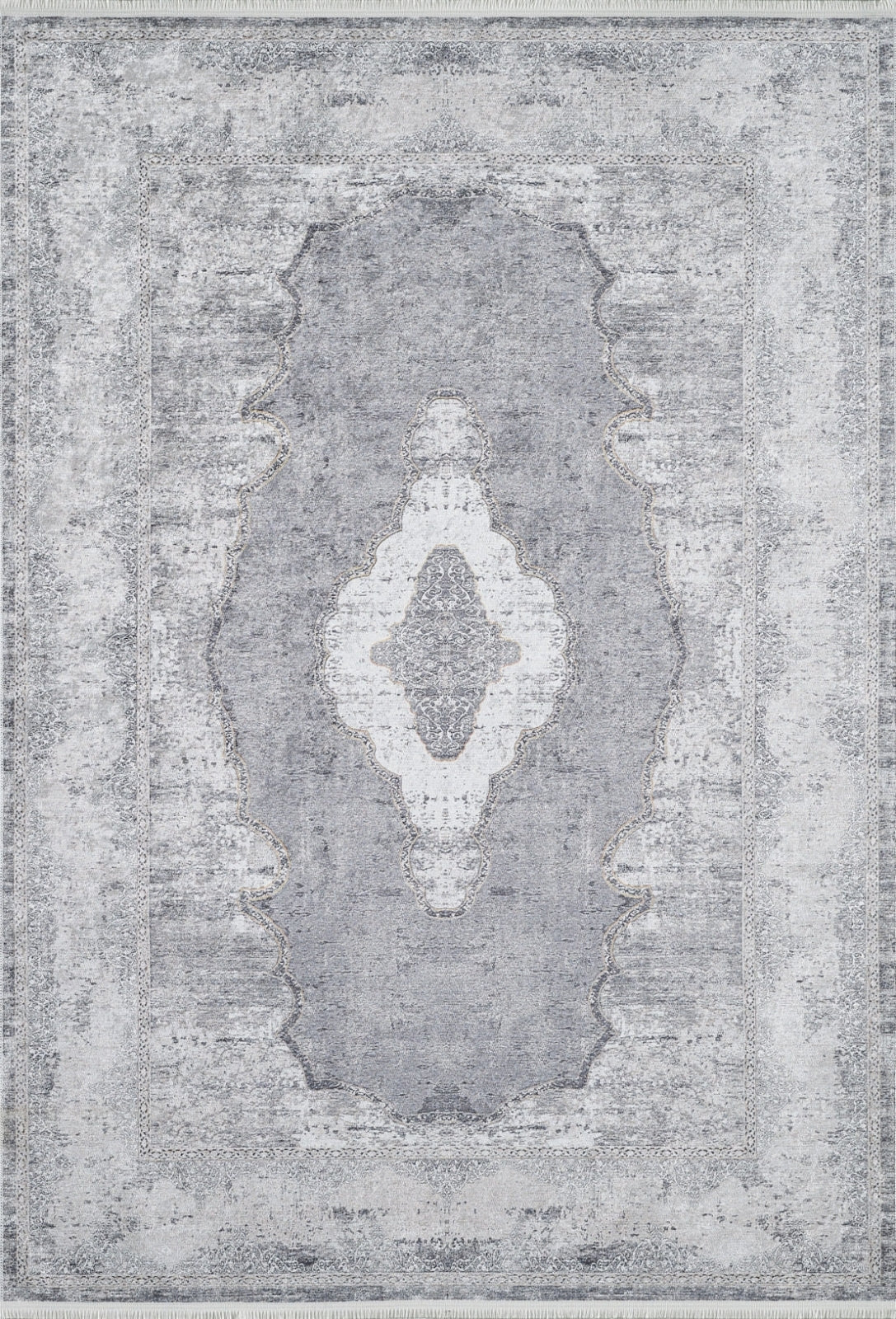 Ecatepec Gri Klasik Dijital Baskı Halı Halınet