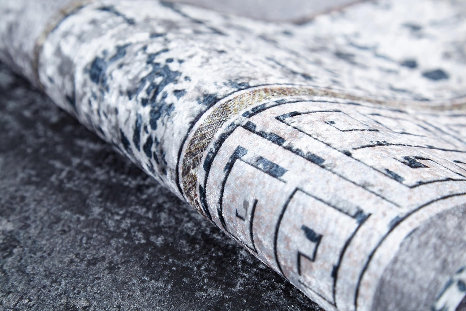 Lahor Gri Çerçeveli Dijital Baskı Halı Halınet