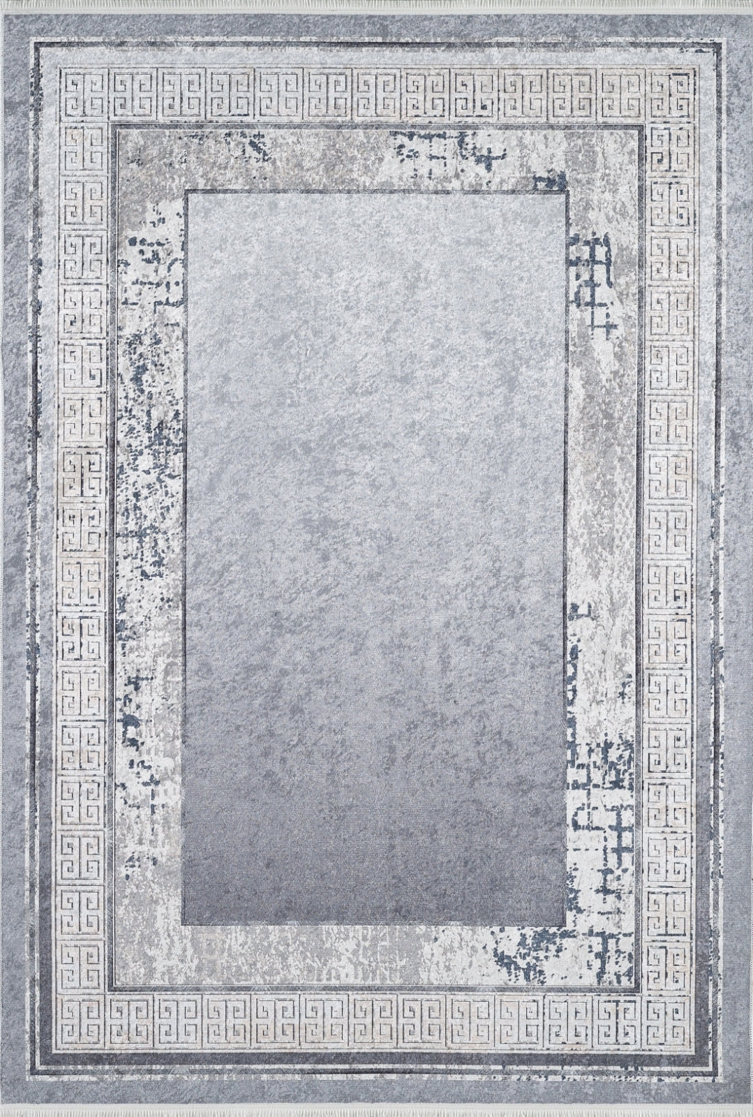 Faysalabad Gri Çerçeveli Dijital Baskı Halı Halınet