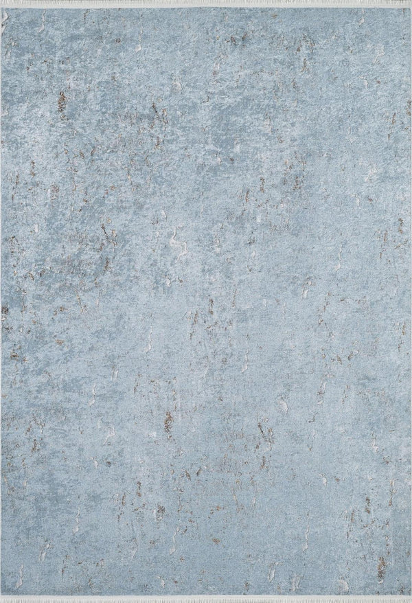 Mavi Dokulu Minimalist Halı - Yıkanabilir - Kaymaz Taban - Pati Dostu