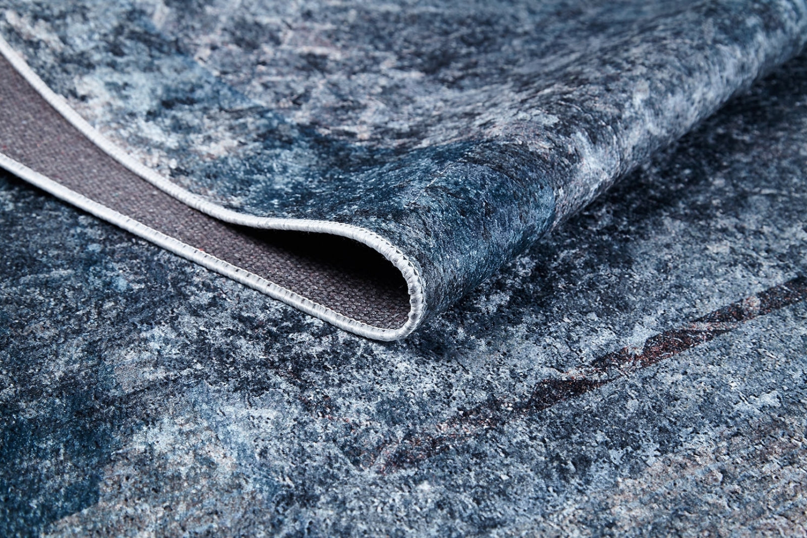 Gucranvala Mavi Çerçeveli Dijital Baskı Halı Halınet