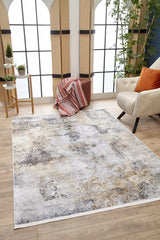 Light Grey Beige Distressed Living Room Rug
