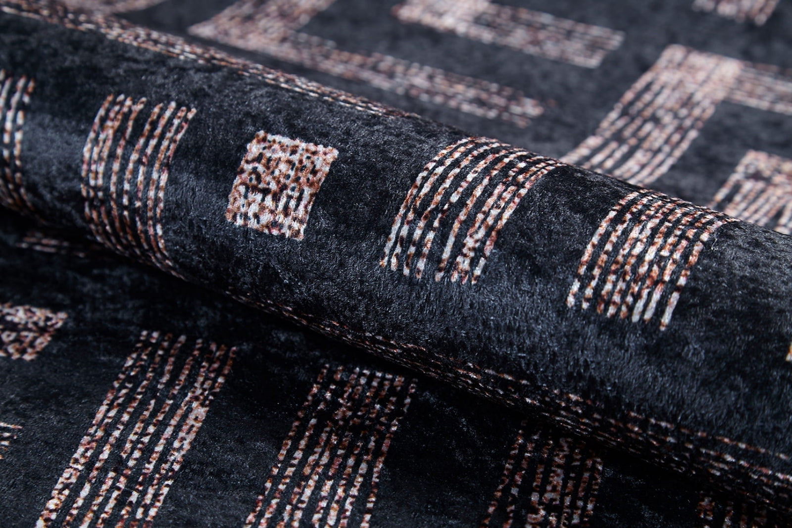 Islamsehr Antrasit Geometrik Dijital Baskı Halı Halınet