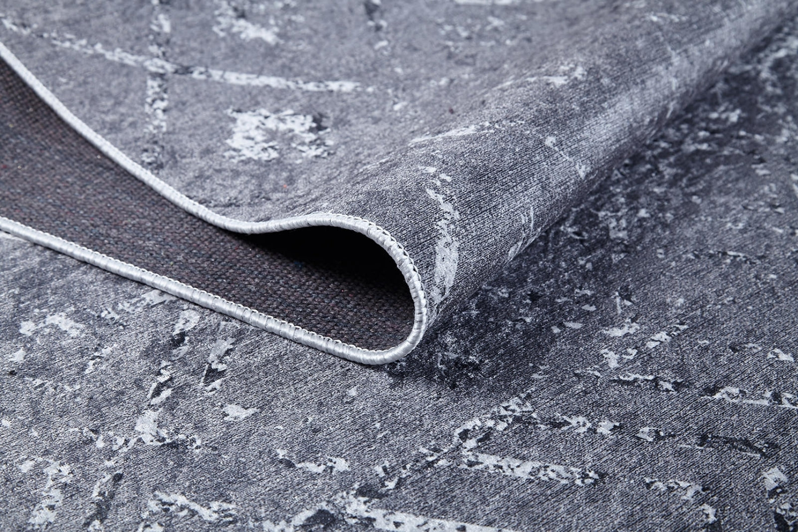 Monclova Gri Geometrik Dijital Baskı Halı Halınet