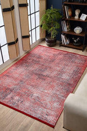 Kods Kırmızı Modern Dijital Baskı Halı Halınet