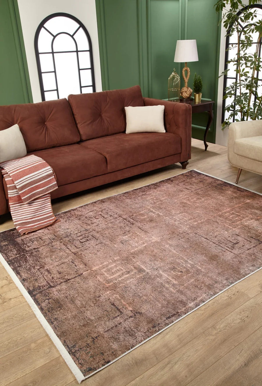 Dokulu Modern Halı - Yıkanabilir - Kaymaz Taban - Pati Dostu