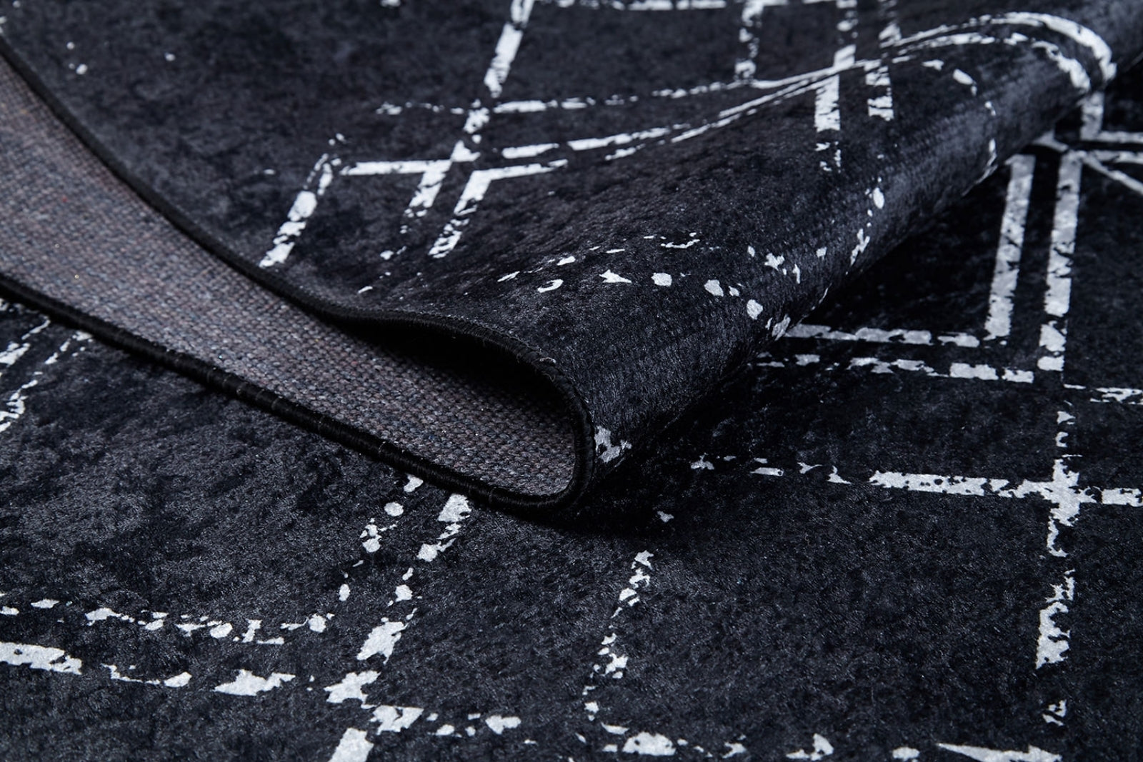 Soledad Siyah Geometrik Dijital Baskı Halı Halınet