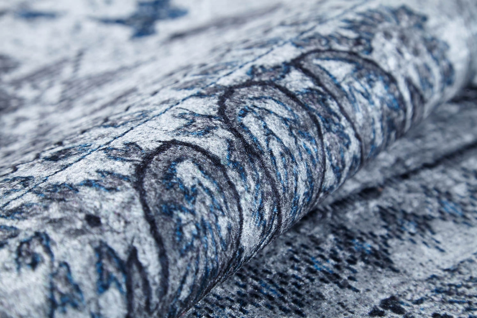 Rajkot Gri Geometrik Dijital Baskı Halı Halınet