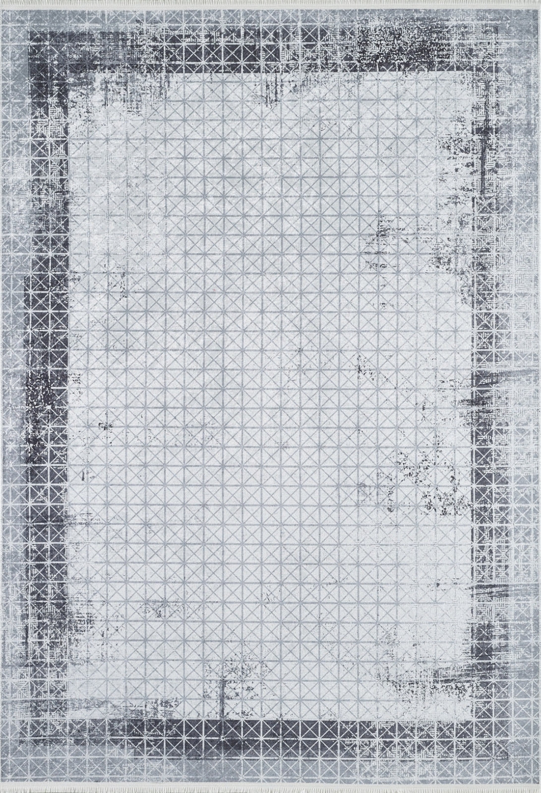 Ketta Gri Çerçeveli Dijital Baskı Halı Halınet