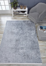 Gray Distressed Living Room Rug Abstract - Polyester