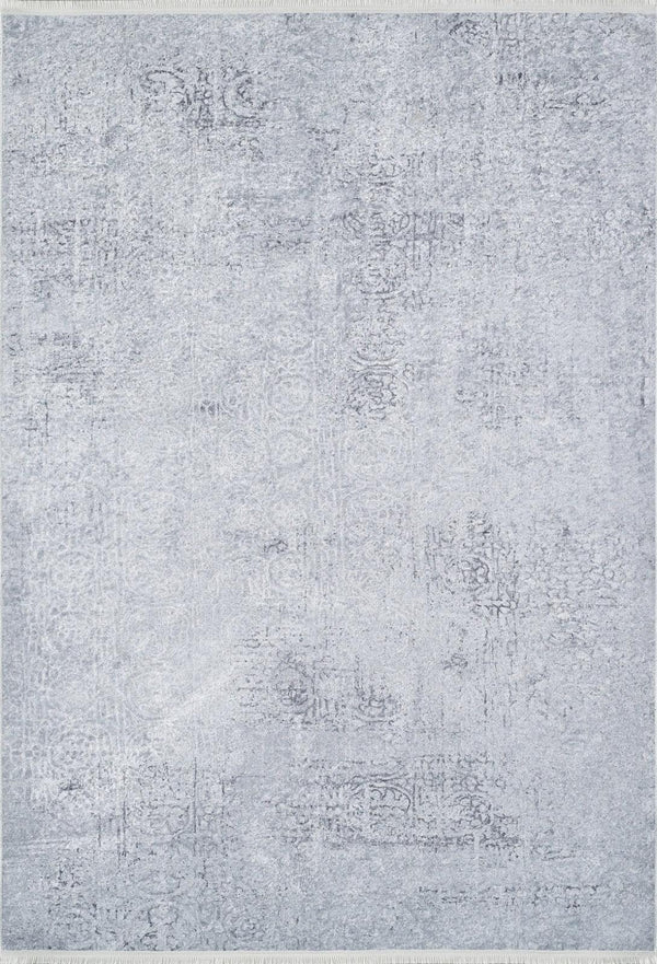 Gri Dokulu Minimalist Halı - Yıkanabilir - Kaymaz Taban - Pati Dostu