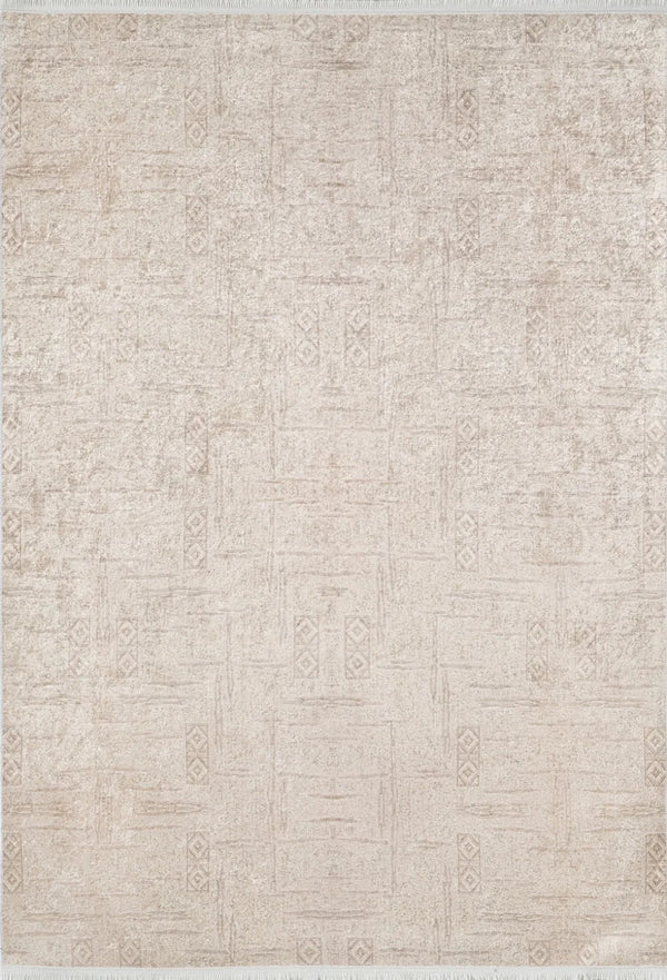 Bej Krem Düz Modern Halı - Yıkanabilir - Kaymaz Taban - Pati Dostu