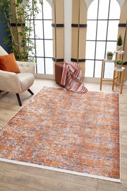 Karcak Turuncu Modern Dijital Baskı Halı Halınet