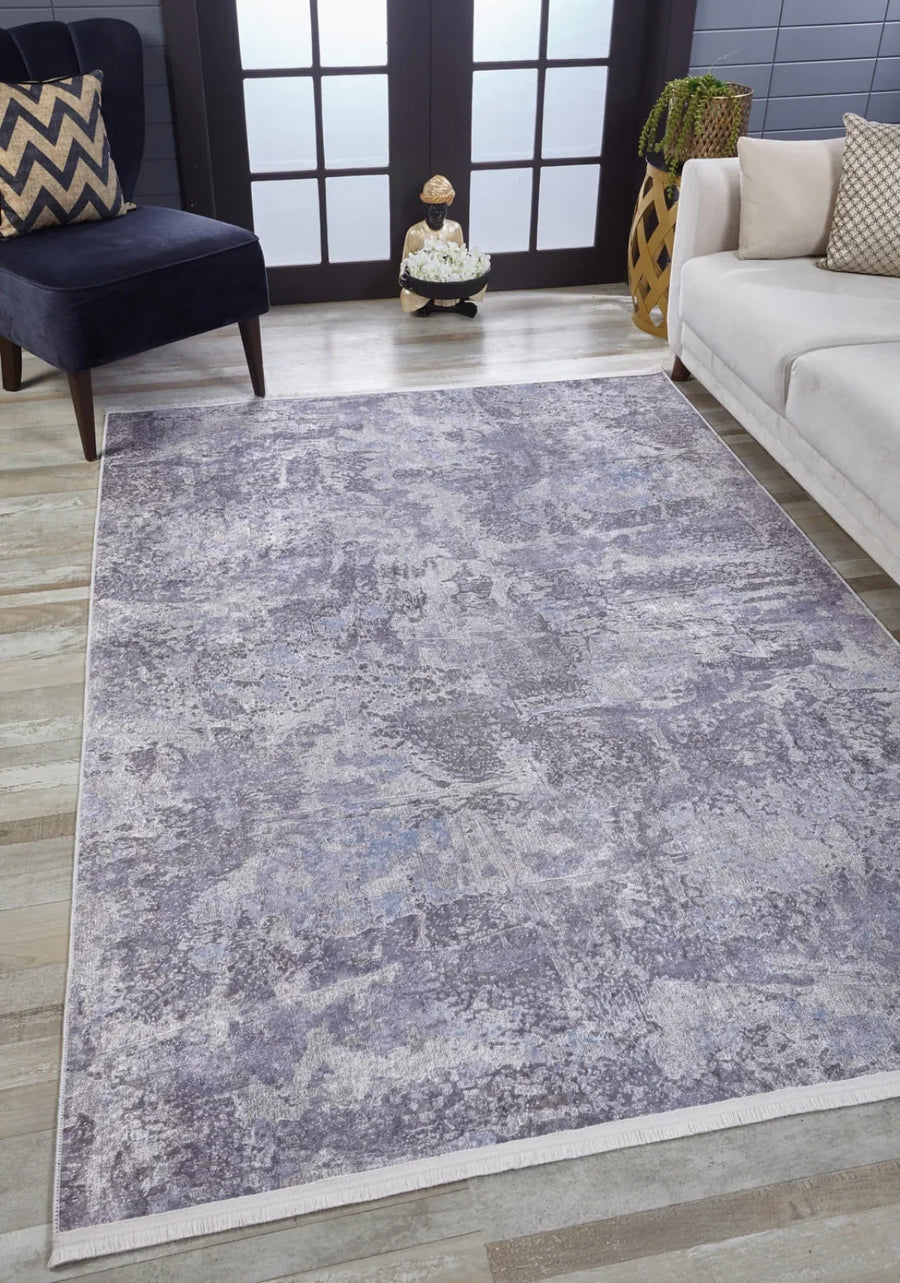 Dokulu Minimalist Halı - Yıkanabilir - Kaymaz Taban - Pati Dostu