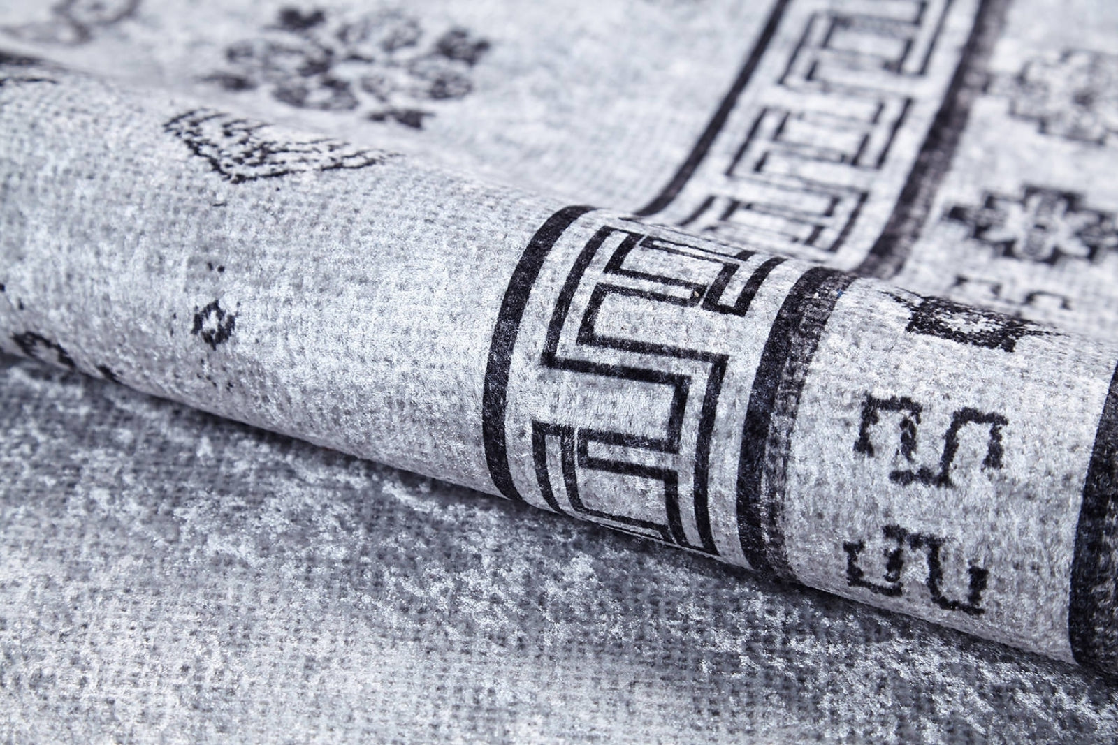 Jiutepec Gri Geometrik Dijital Baskı Halı Halınet