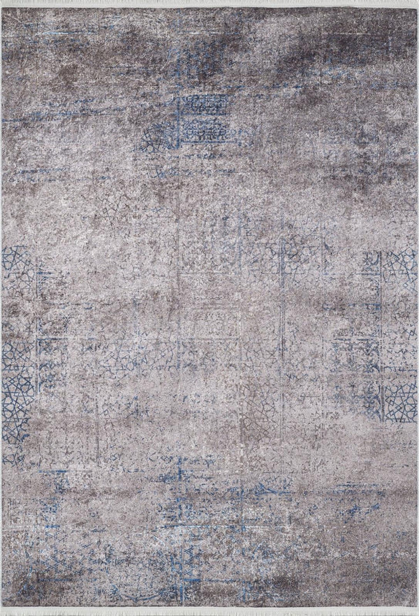 Antrasit Gri Dokulu Modern Halı - Yıkanabilir - Kaymaz Taban - Pati Dostu