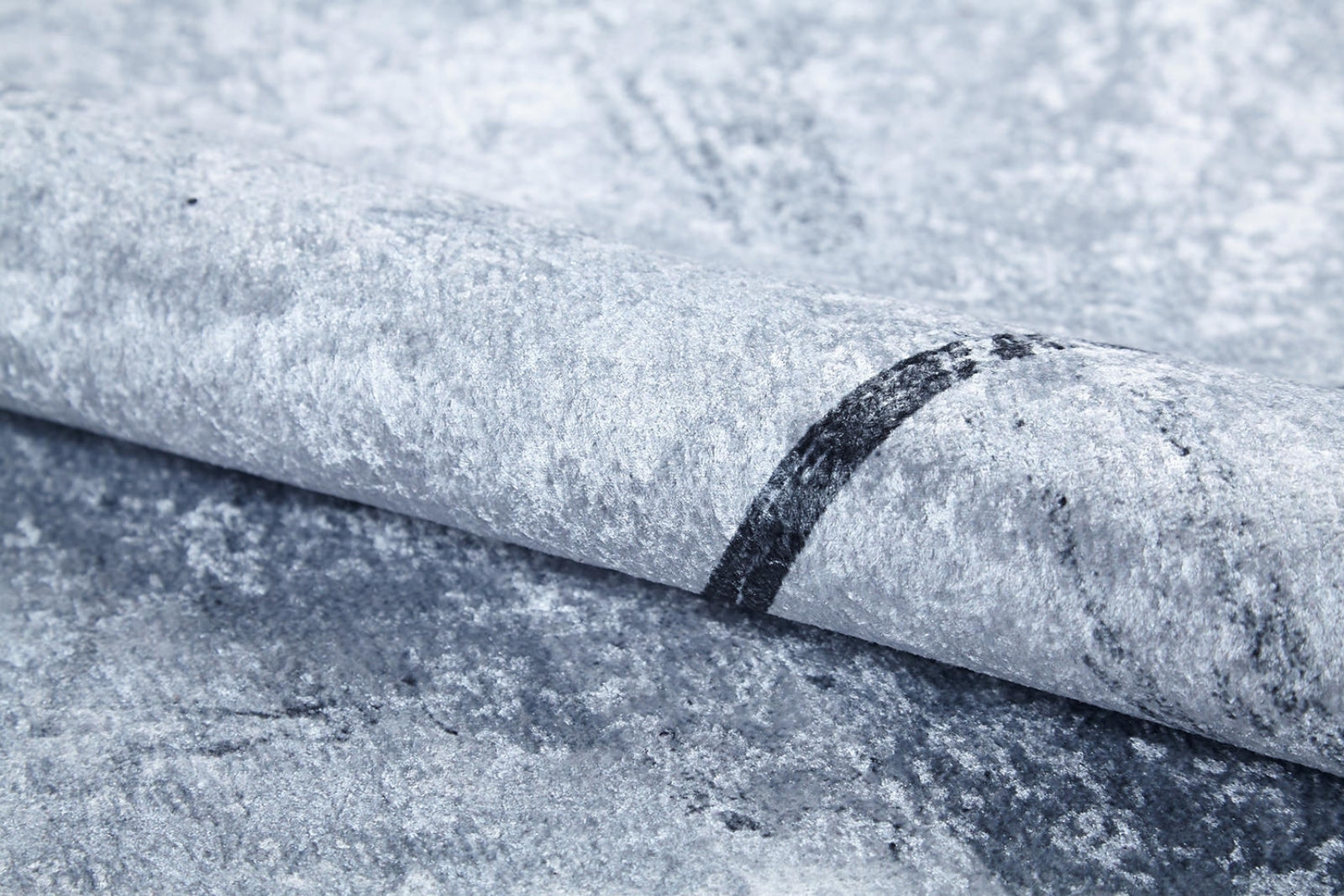 Mahabad Gri Çizgili Dijital Baskı Halı Halınet