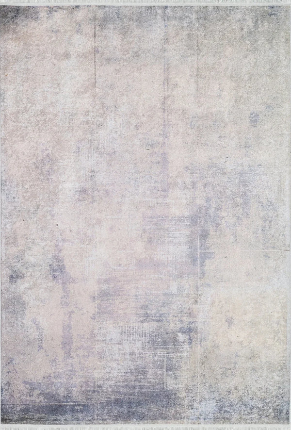 Krem Modern Soyut Halı - Yıkanabilir - Kaymaz Taban - Pati Dostu