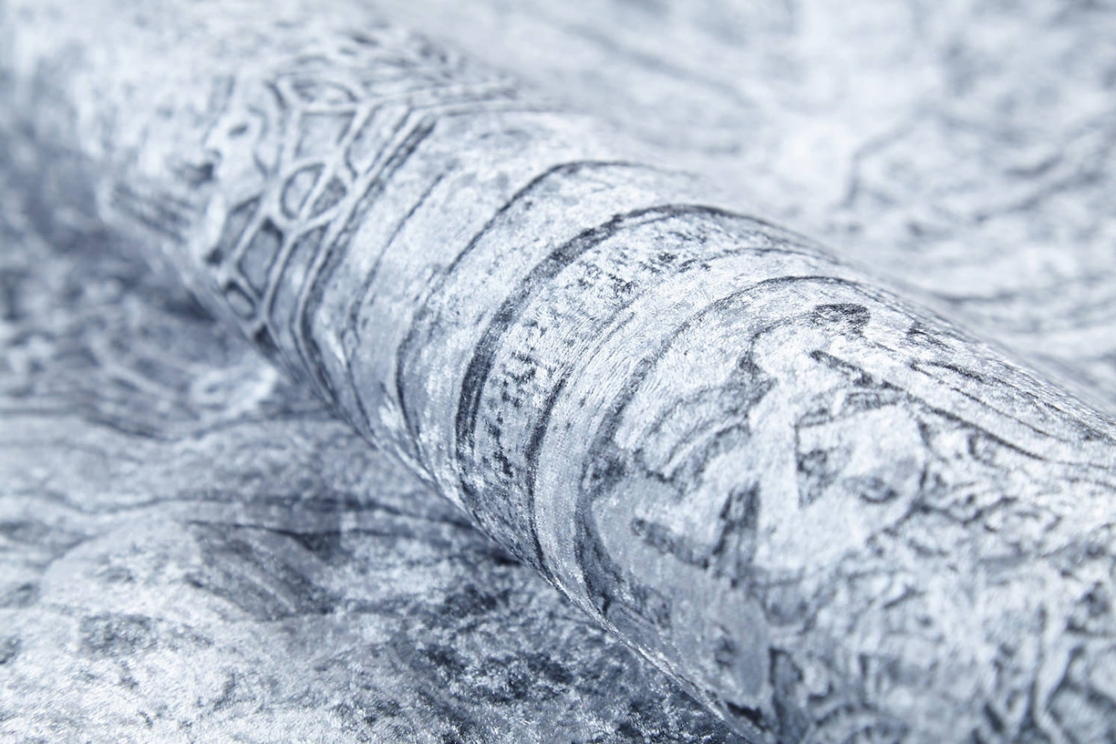 Mervdest Gri Klasik Dijital Baskı Halı Halınet