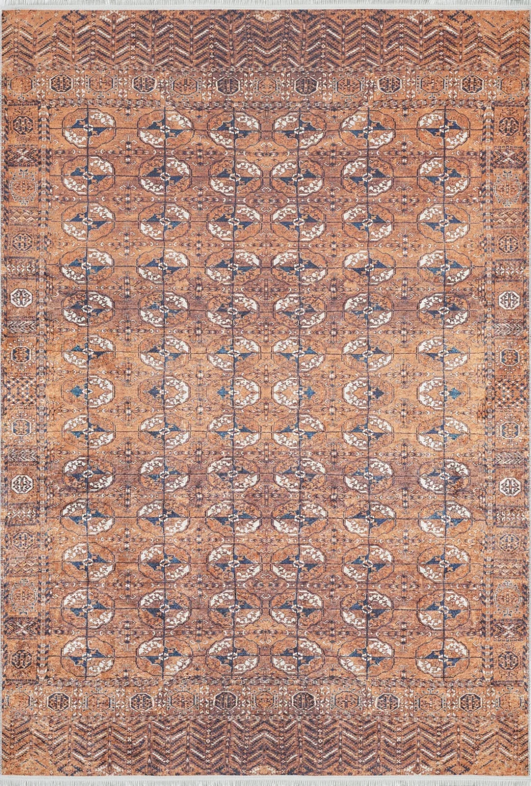 Desenli Geometrik Halı - Yıkanabilir - Kaymaz Taban - Pati Dostu