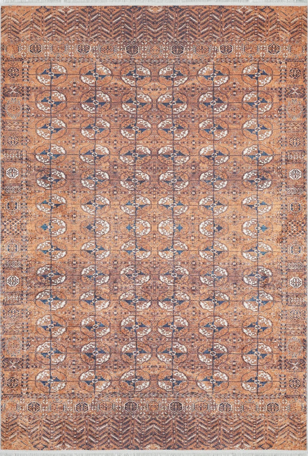 Desenli Geometrik Halı - Yıkanabilir - Kaymaz Taban - Pati Dostu