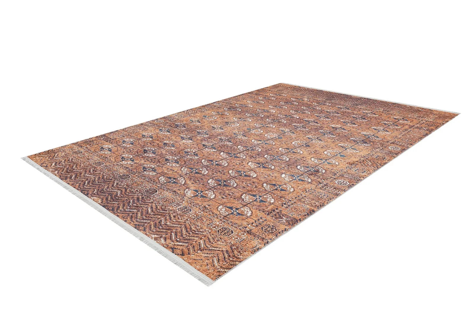 Desenli Geometrik Halı - Yıkanabilir - Kaymaz Taban - Pati Dostu