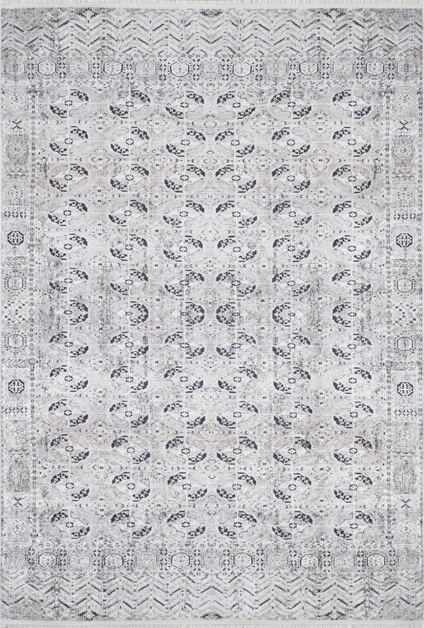 Bej Krem Geometrik Minimalist Halı - Yıkanabilir - Kaymaz Taban - Pati Dostu