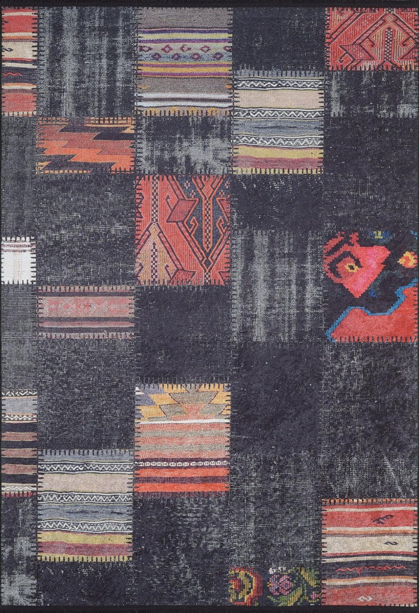 Gri Dokulu Minimalist Halı - Yıkanabilir - Kaymaz Taban - Pati Dostu