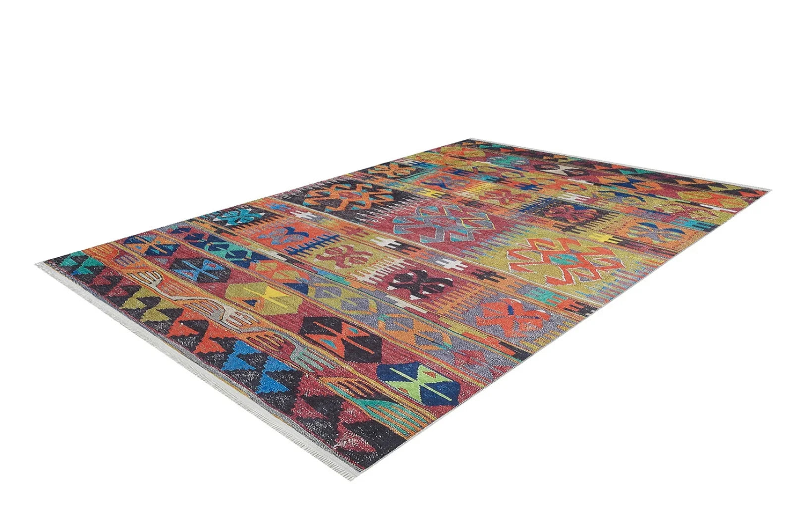 Geometrik Desenli Modern Halı - Yıkanabilir - Kaymaz Taban - Pati Dostu