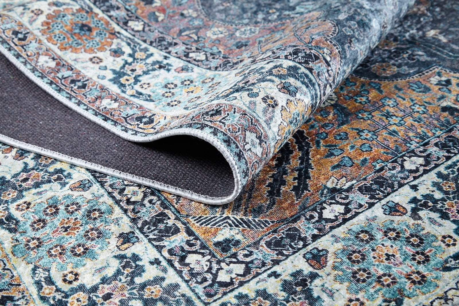 Kota Mavi Klasik Dijital Baskı Halı Halınet