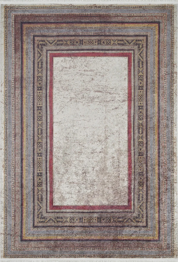 Vizon Eskitme Modern Halı - Yıkanabilir - Kaymaz Taban - Pati Dostu