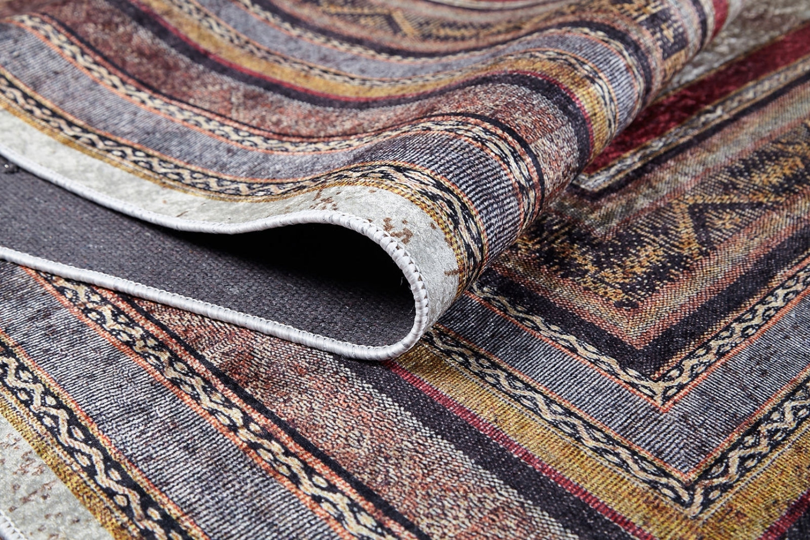 Sargodha Kahverengi Çerçeveli Dijital Baskı Halı Halınet