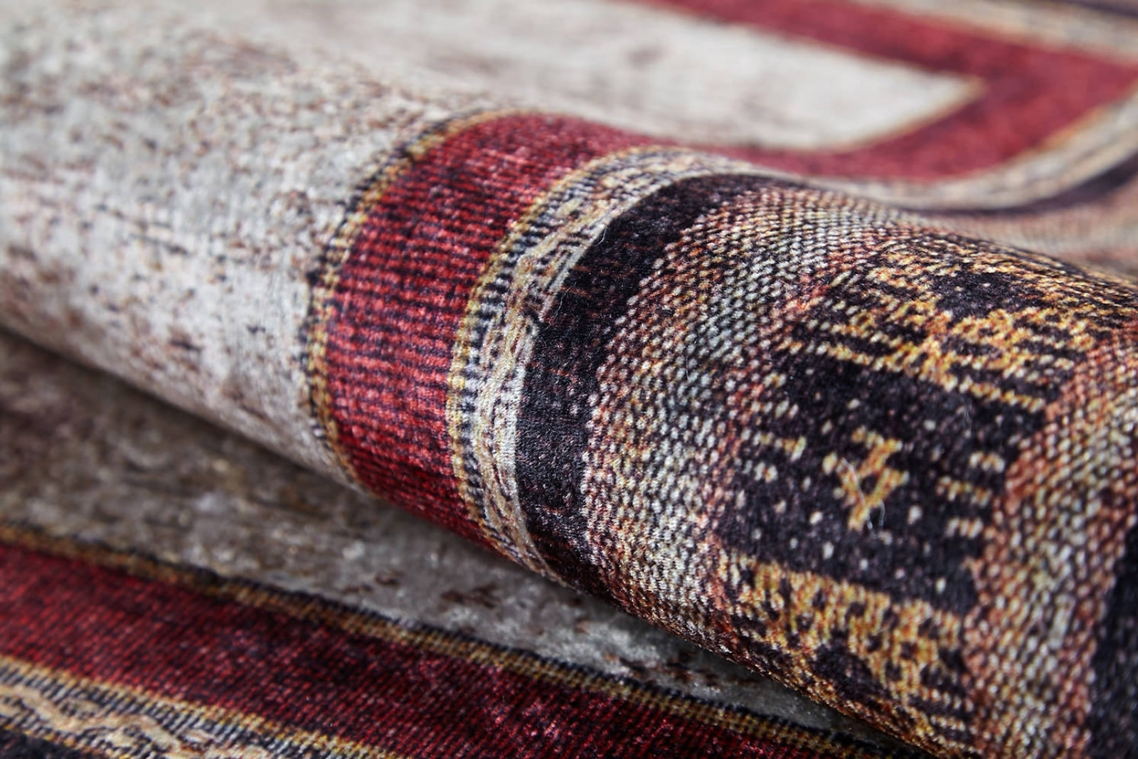 Sargodha Kahverengi Çerçeveli Dijital Baskı Halı Halınet