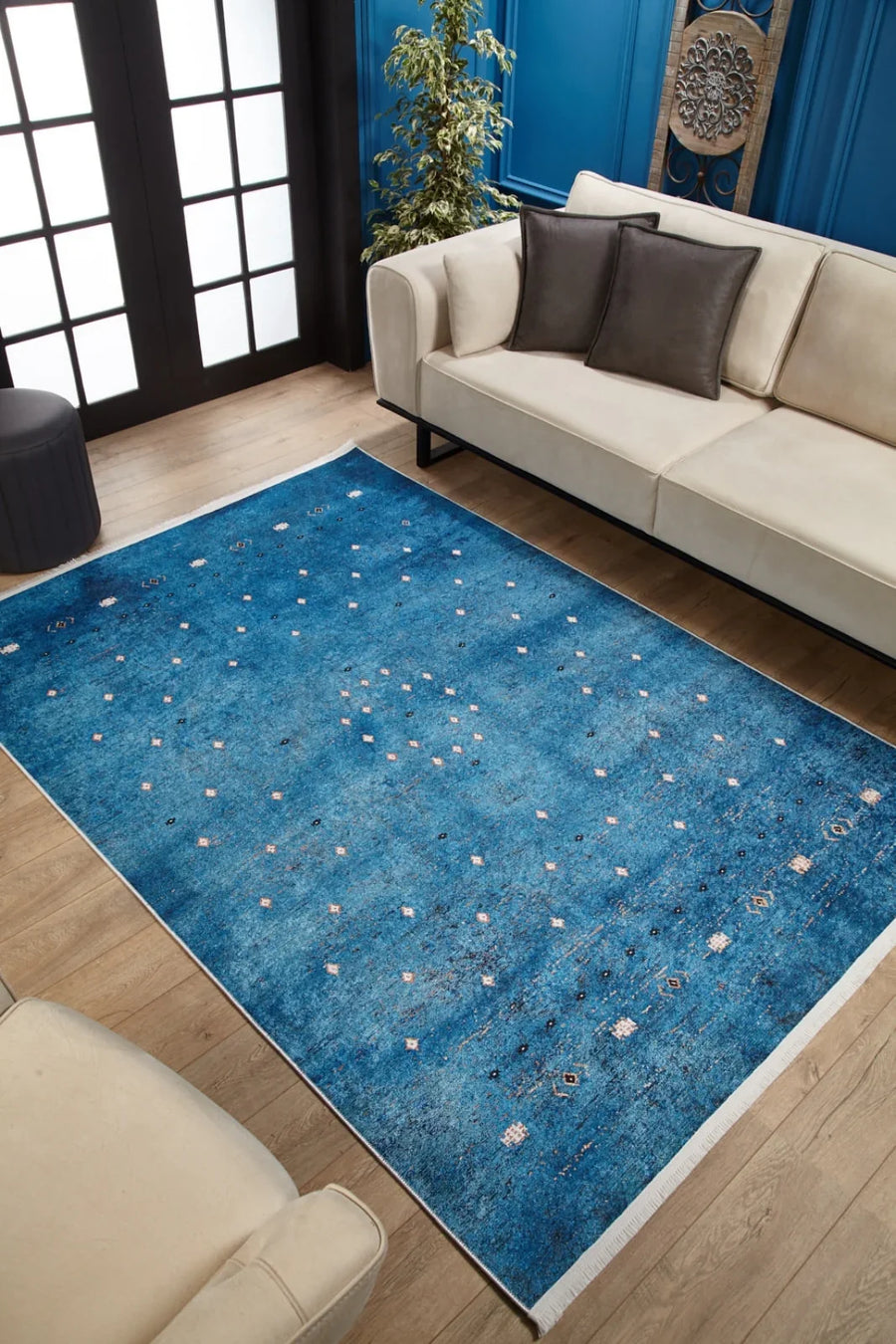 Dokulu Modern Halı - Yıkanabilir - Kaymaz Taban - Pati Dostu