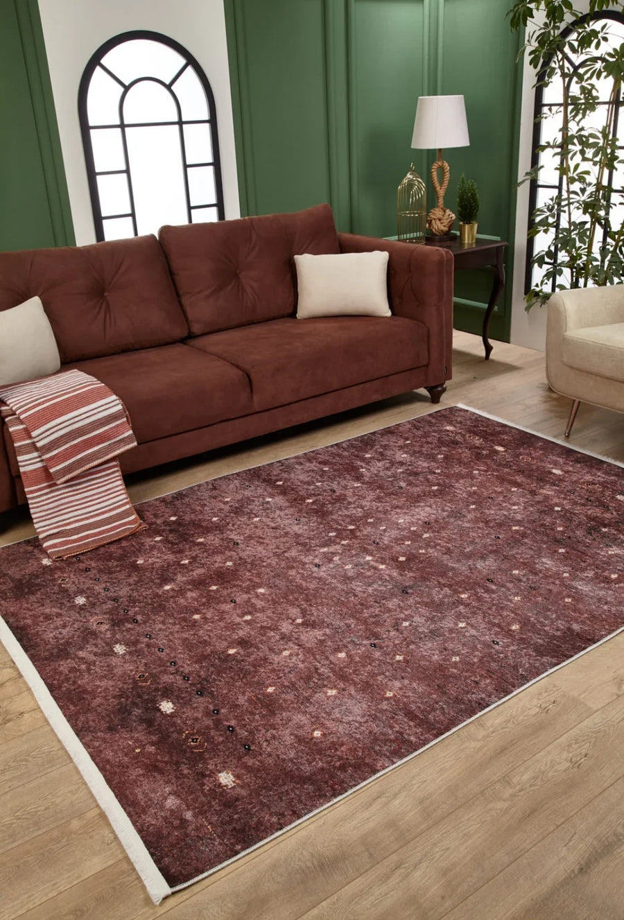 Dokulu Modern Halı - Yıkanabilir - Kaymaz Taban - Pati Dostu