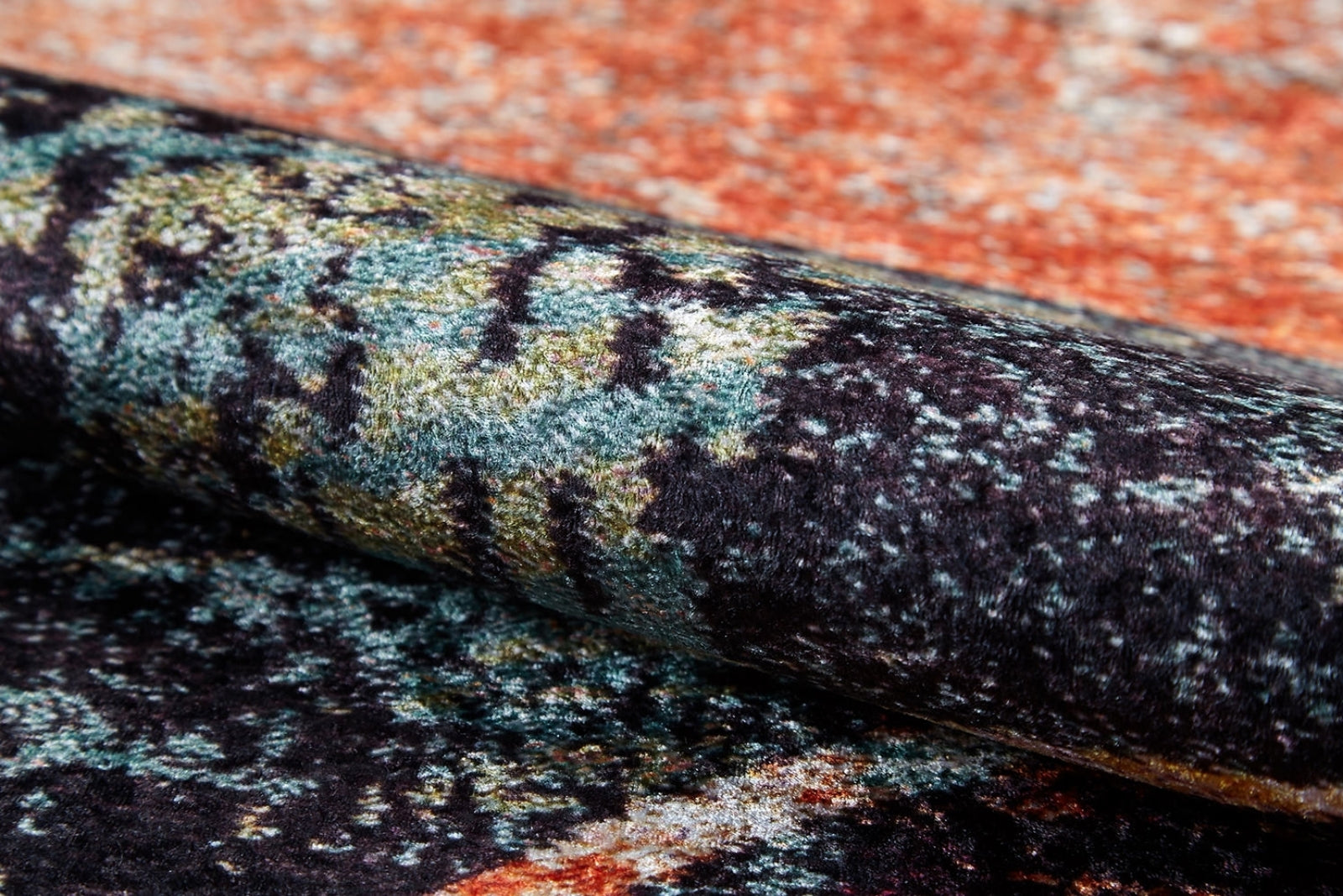 Belchatow Turuncu Geometrik Dijital Baskı Halı Halınet