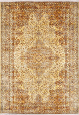 Beige Brown Distressed Living Room Rug - Polyester Digital Print