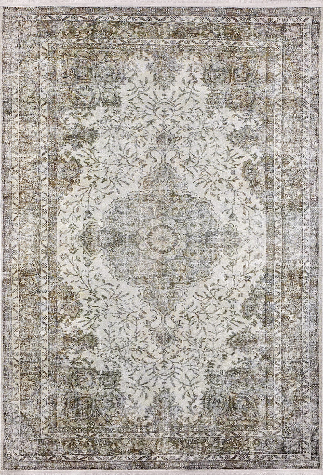 Faro Yeşil Klasik Dijital Baskı Halı Halınet